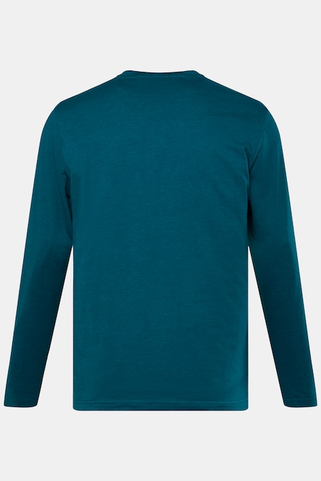 Men+ Henley, Basic, Langarm, Rundhals, bis 8 XL