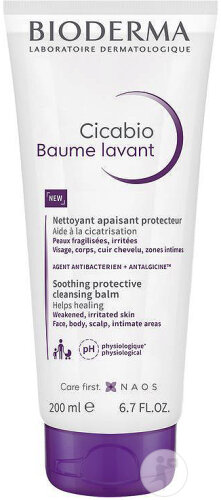 Bioderma Cicabio Baume Lavant Nettoyant Apaisant Protecteur Peaux Fragilisées Irritées 200ml