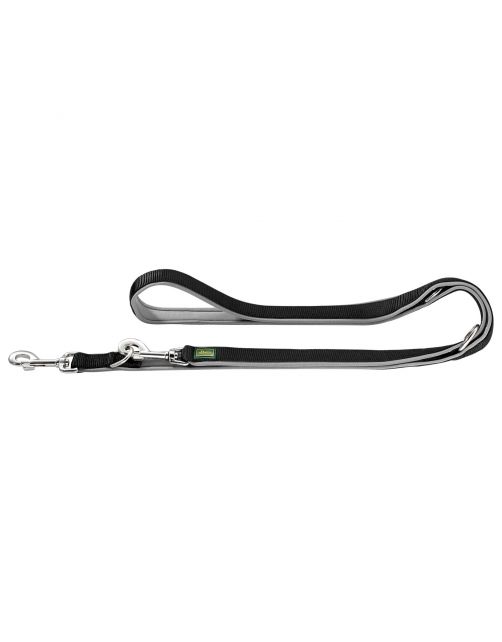 Hunter Trainingslijn Neopren Nylon Zwart&Grijs - Hondenriem