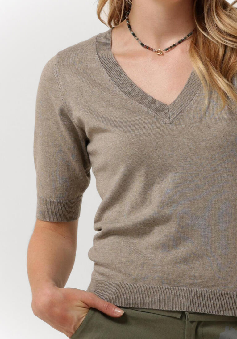 MINUS khaki minus top milla v-neck knit tee 1