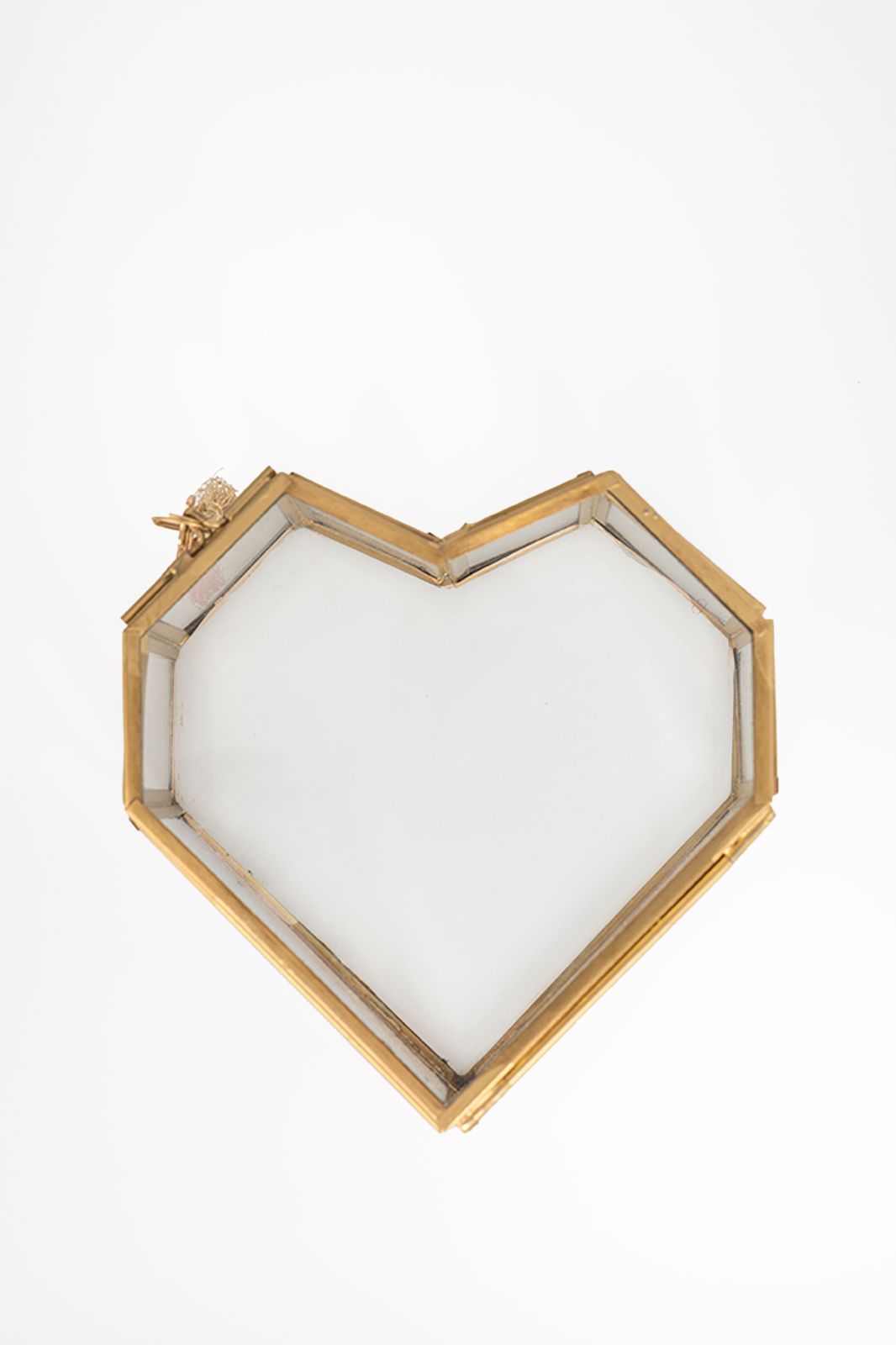 Gouden glazen box hart groot