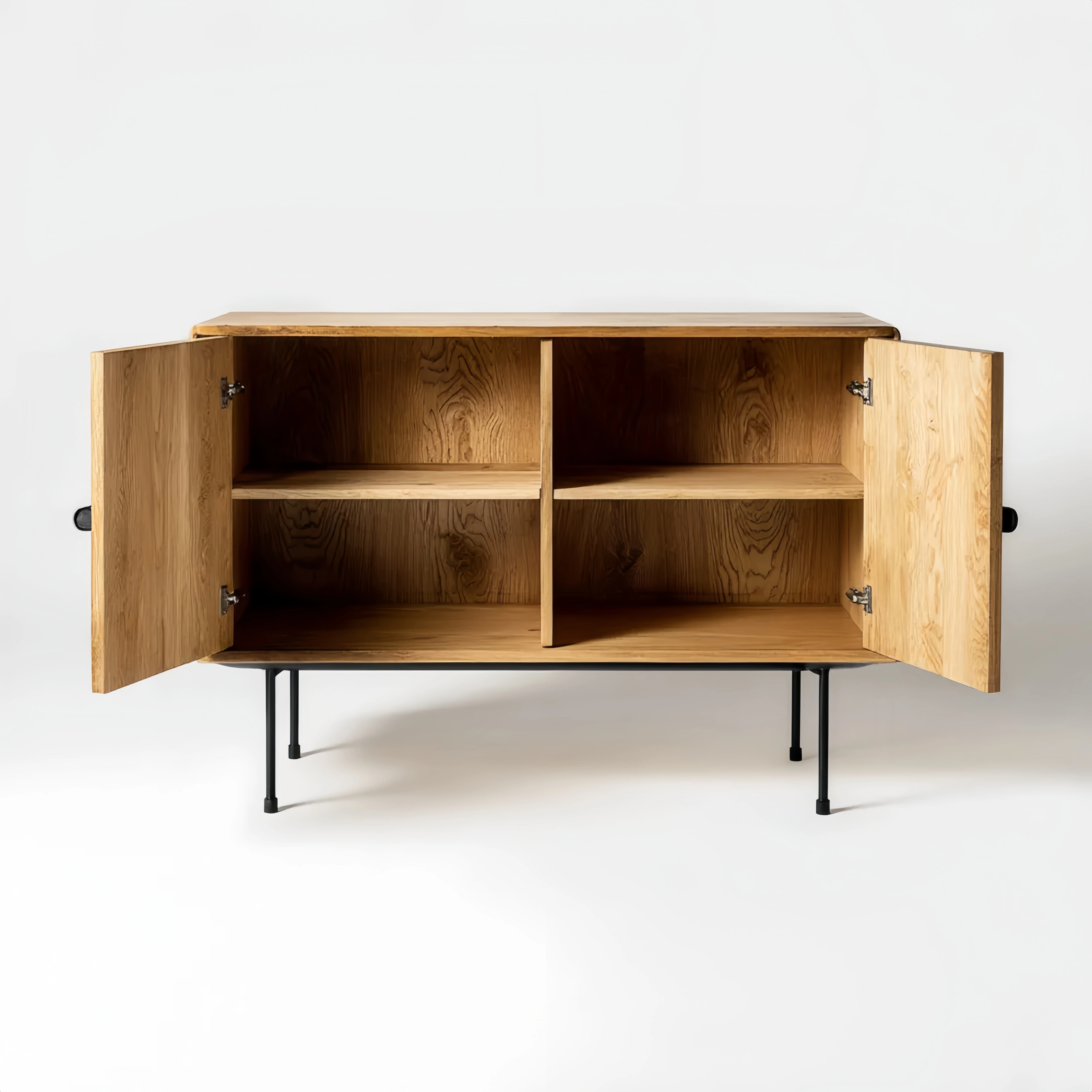 Aufbewahrungsschrank Eiche Holz 120x40x80 cm – Natürlich – Industrielles Design