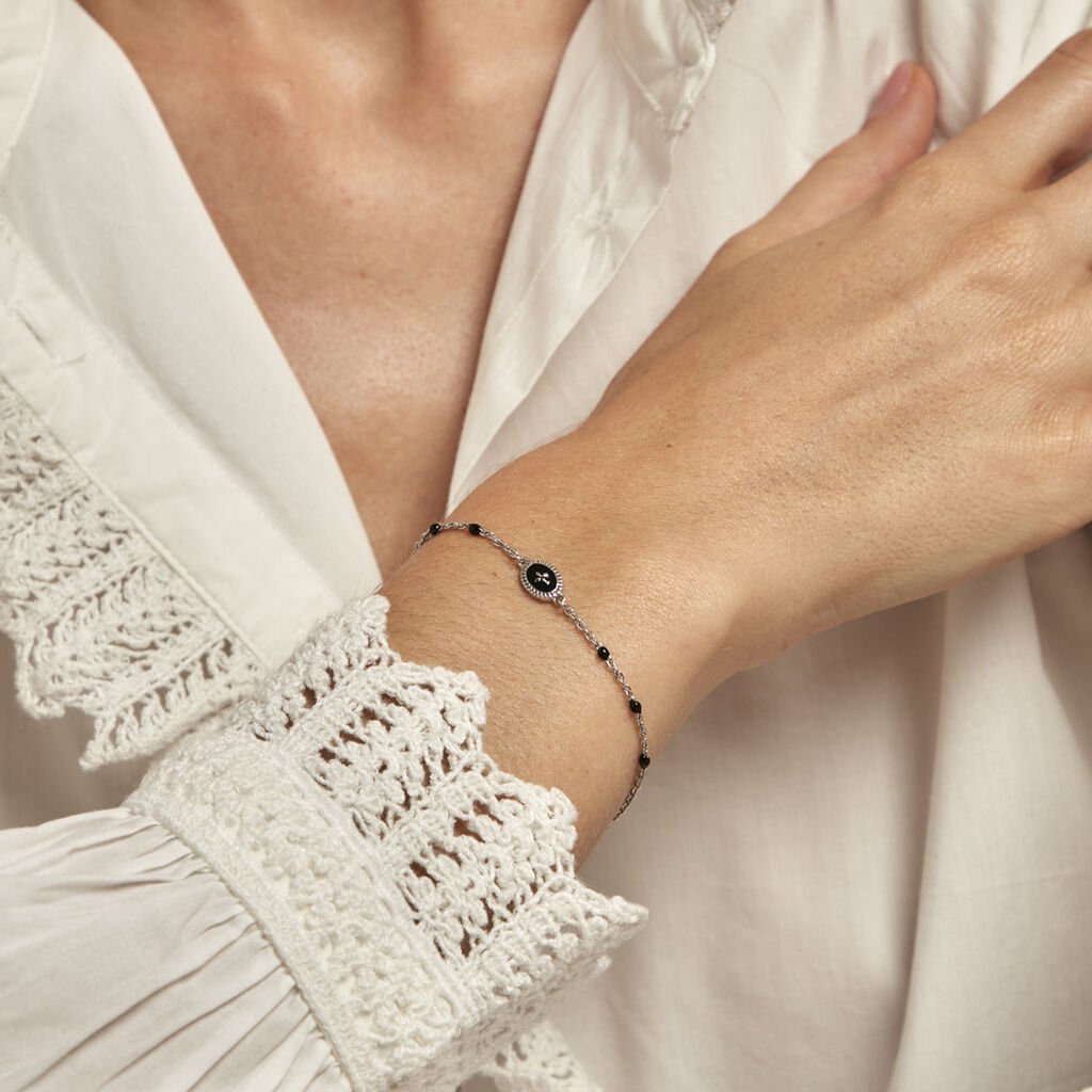 Bracelet Polka Argent Blanc