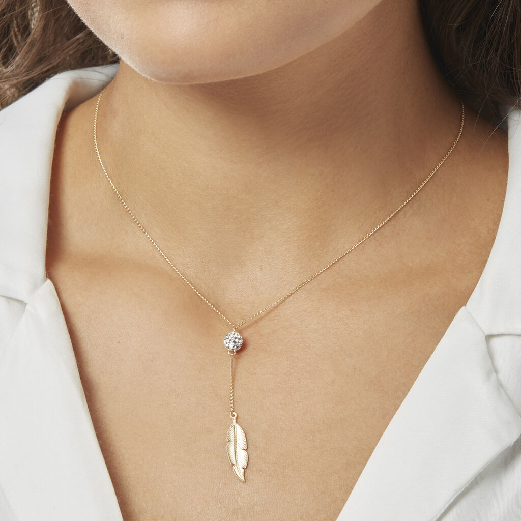 Collier Powoo Or Jaune Strass