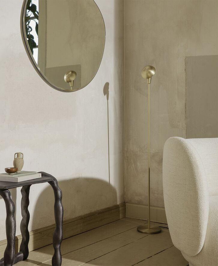 ferm LIVING Pond Mirror - XL - Dark chrome Grå