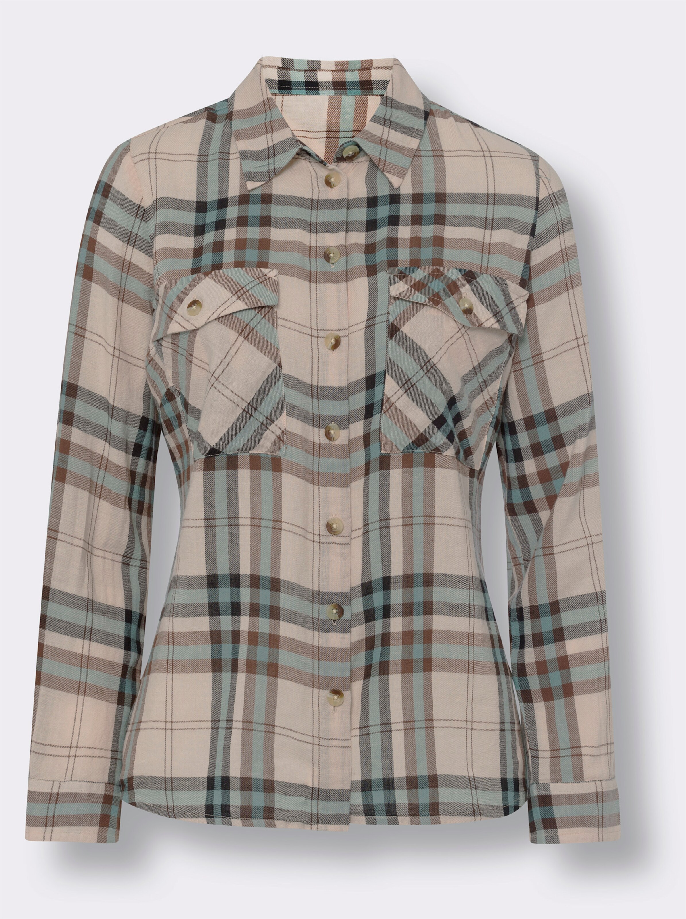 Flanellbluse im Karo-Muster