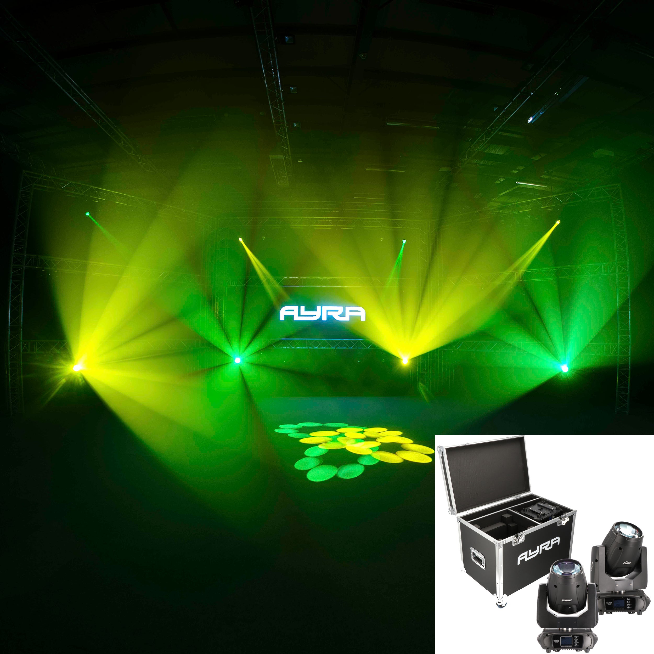 Ayra Vision 180 Beam LED movingshead set inclusief flightcase