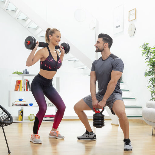 Conjunto de pesos ajustáveis Sixfit Innovagoods 6 em 1 com guia de exercícios