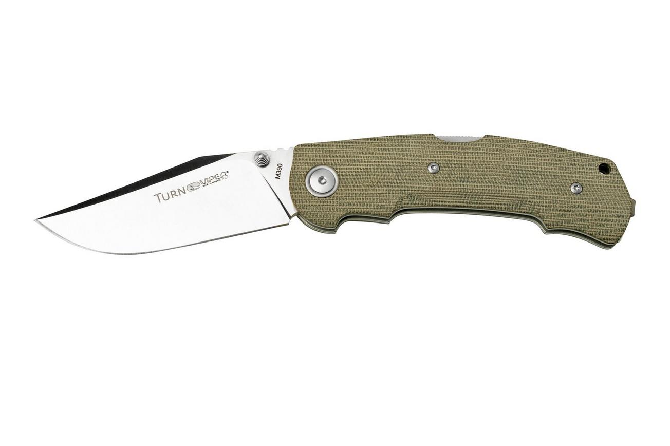 Viper Turn V5988CG Green Canvas Micarta zakmes, Fabrizio Silvestrelli design