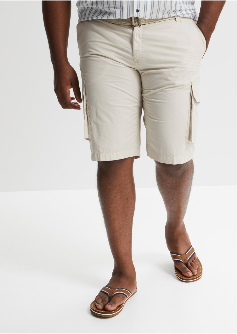 Bermuda cargo avec ceinture, Regular Fit