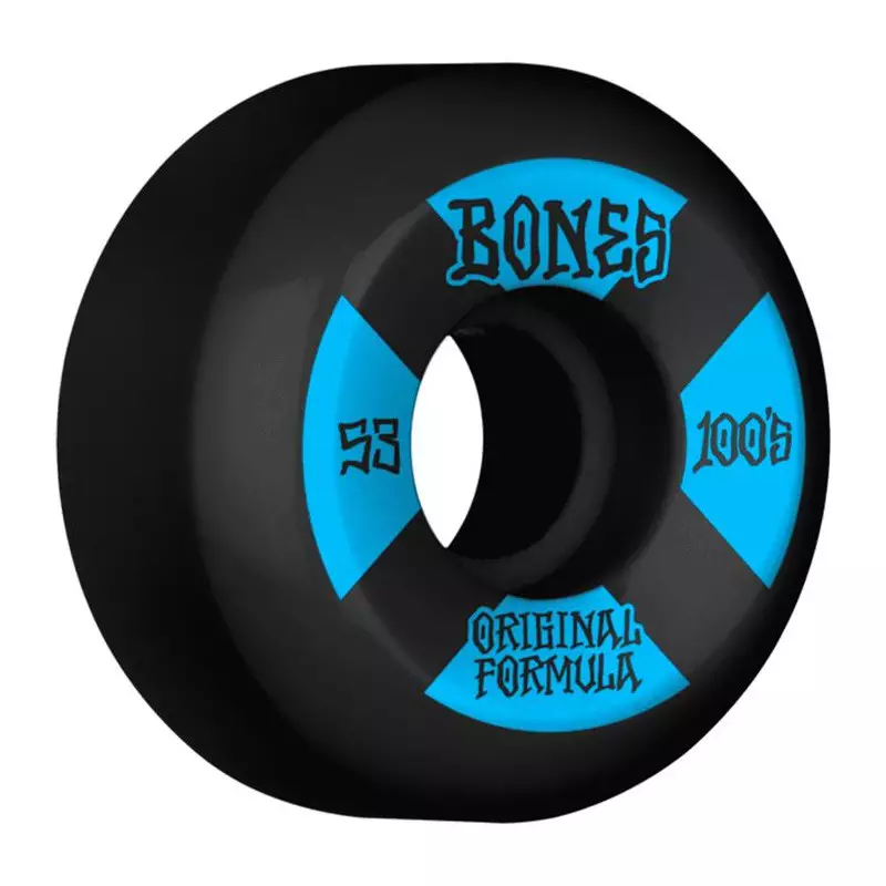 Roues skate BONES (x4) 100S V5 4 Sidecut Noir 100A 53mm