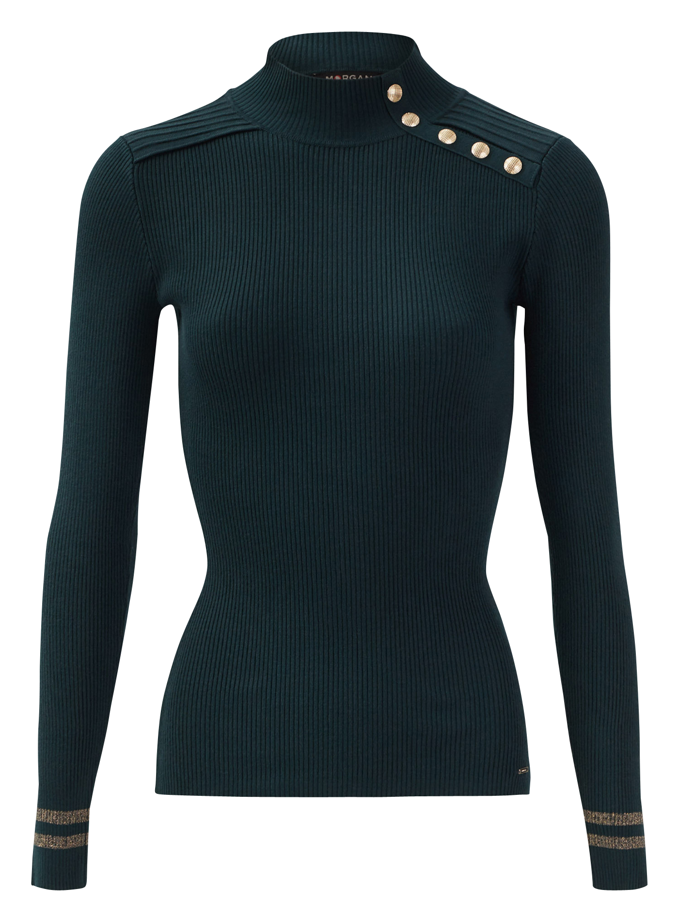 MAVAO.N - Pull col montant boutonné | Vert