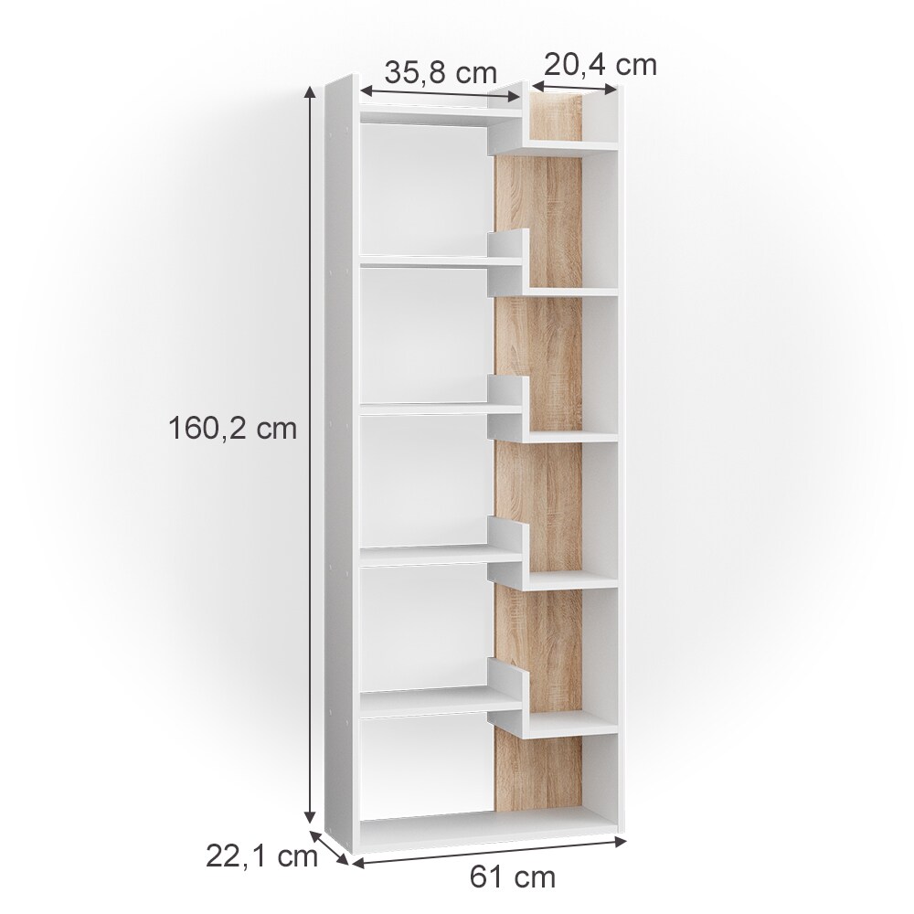 Vicco Bücherregal Raumteiler Standregal Fico Sonoma 6 Etagen Wandregal Hochregal