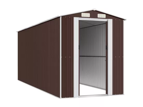 Abri de jardin Marron foncé 192x523x223 Acier galvanisé