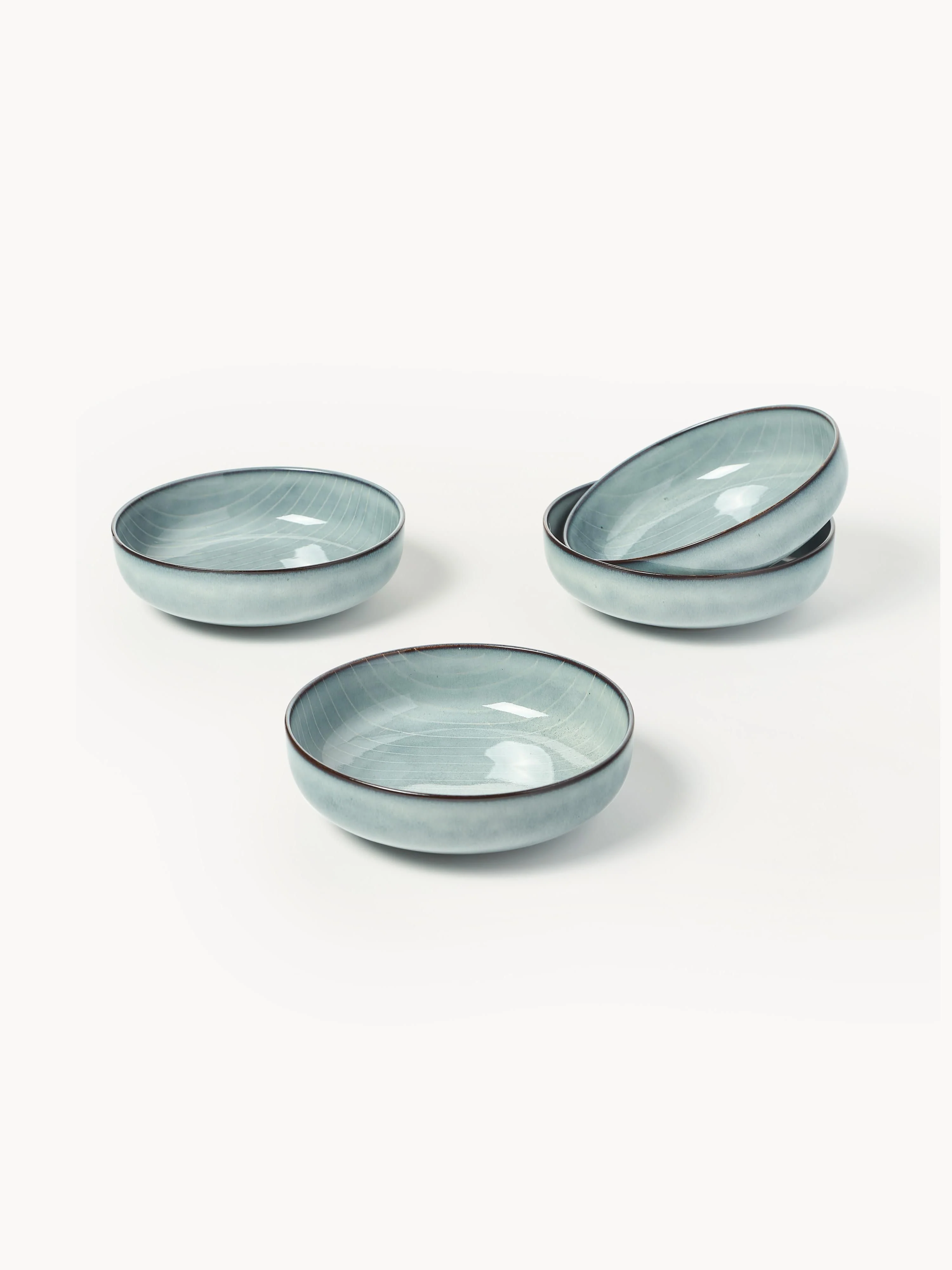 Handgemaakte schalen Nordic Sea, Ø 17 cm, 4 stuks