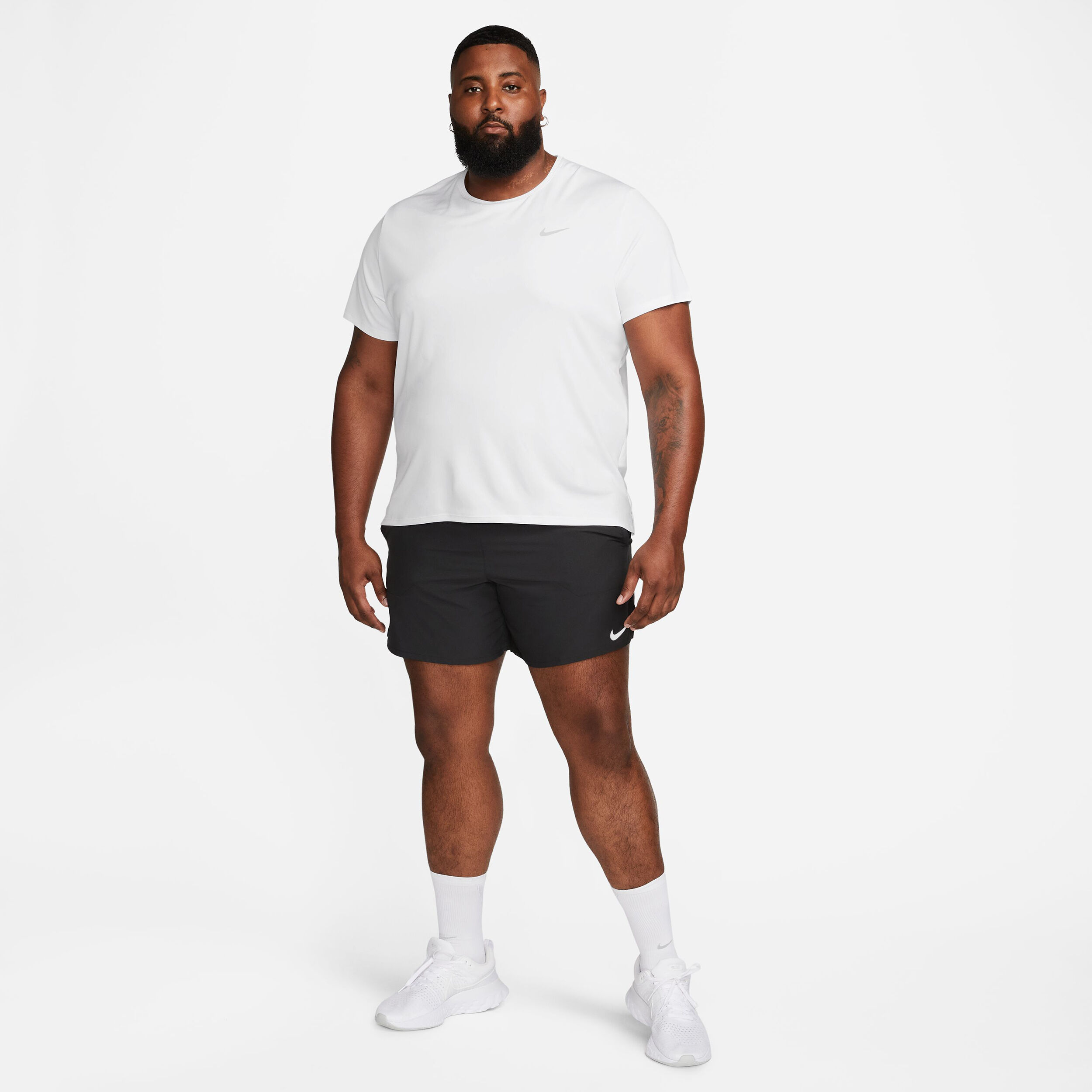 Nike Dri-Fit Miler UV Maillot De Course Hommes - Blanc