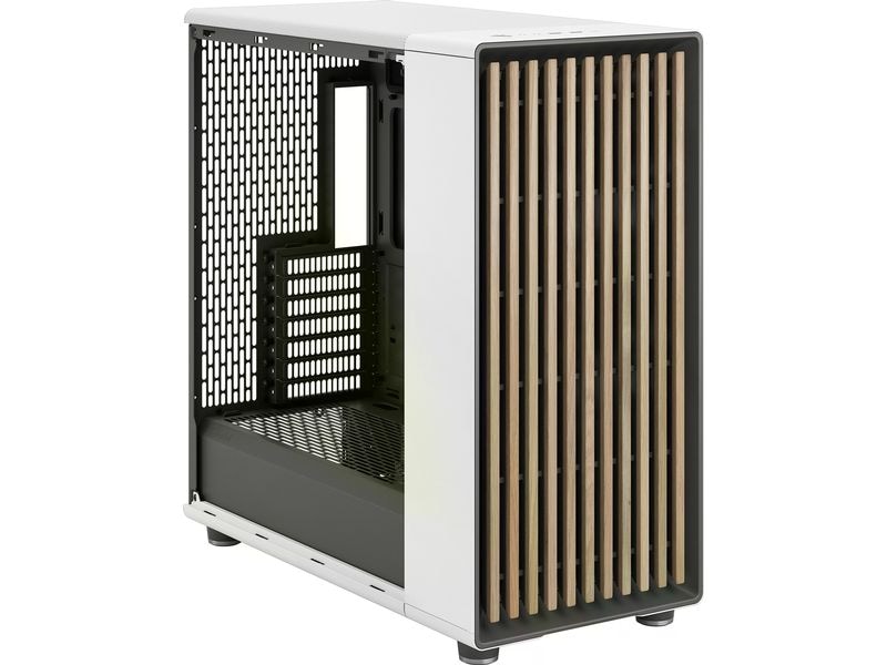 Fractal Design PC-Gehäuse North XL Weiss Elegantes Gehäuse mit offener Front aus echtem Eichenholz