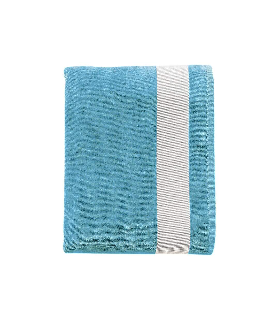 Drap de plage ou drap de bain - 89006 - bleu turquoise - coton velours