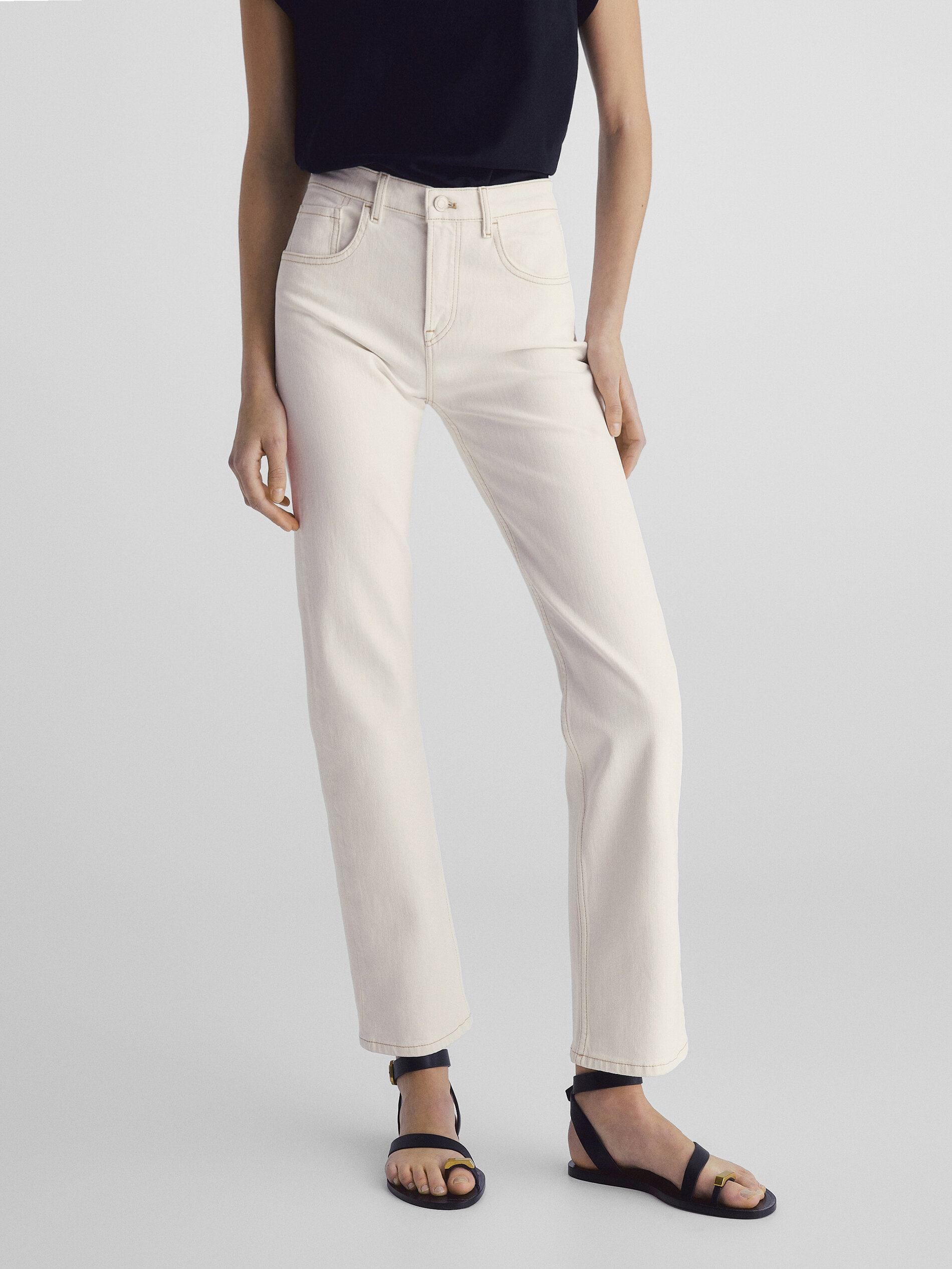 Calça jeans reta de cintura média - RAW
