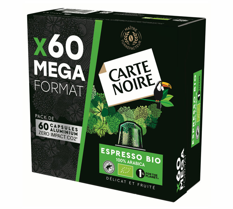 60 Capsules compatibles Nespresso® - Espresso BIO - CARTE NOIRE