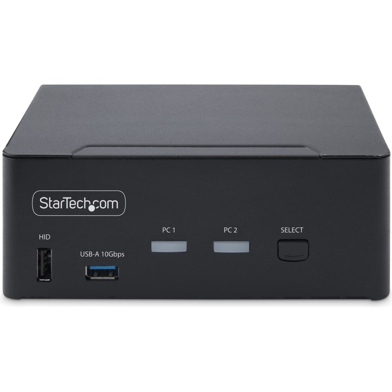 StarTech.com Switch KVM DisplayPort 2 Ports, 8K 60Hz / 4K 144Hz, DP 1.4, 2 Ports USB 10Gbps, 4 Ports USB HID, Commutateur KVM, Commutation par Touches de Raccourci, Conforme TAA