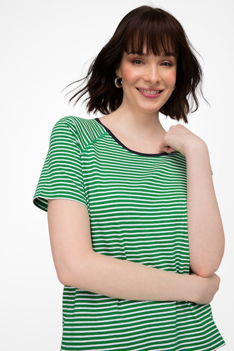 T-Shirt, Ringel, Rundhals, Raglan-Halbarm