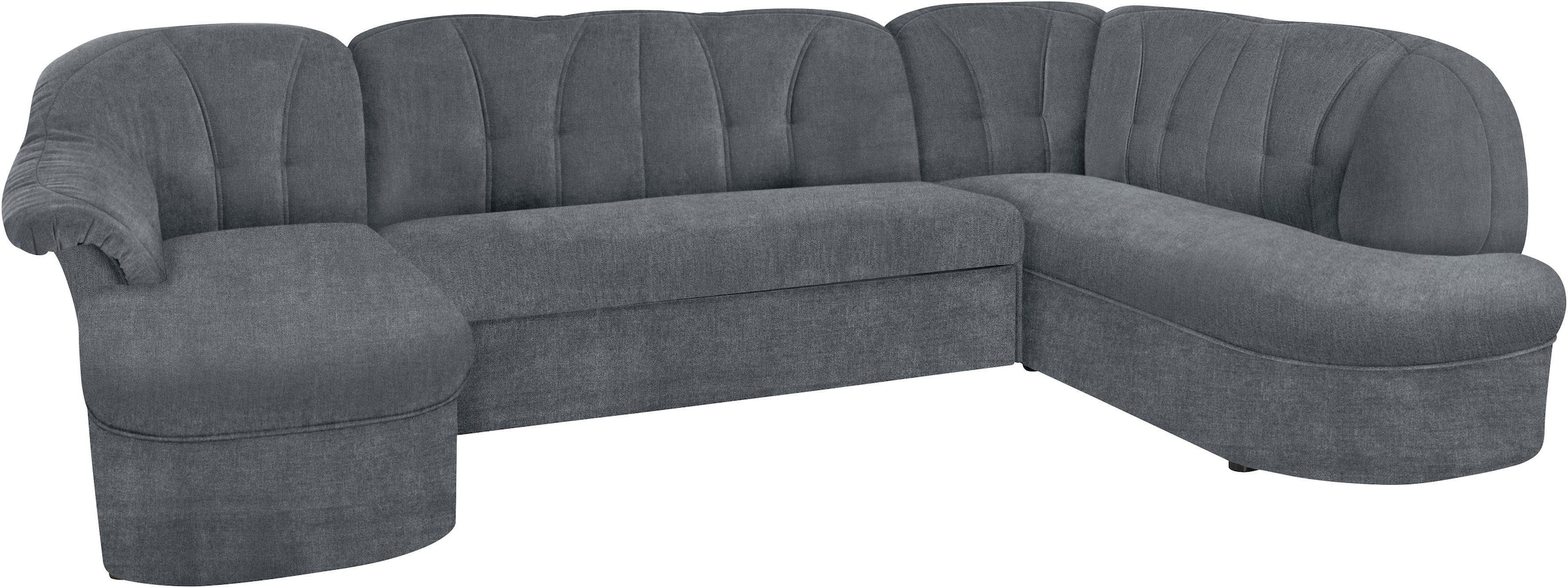 DOMO collection Wohnlandschaft »Pegnitz, zeitlos&modern, elegante Rückensteppung, Breite 292cm, U-Form« wahlweise mit Bettfunktion
