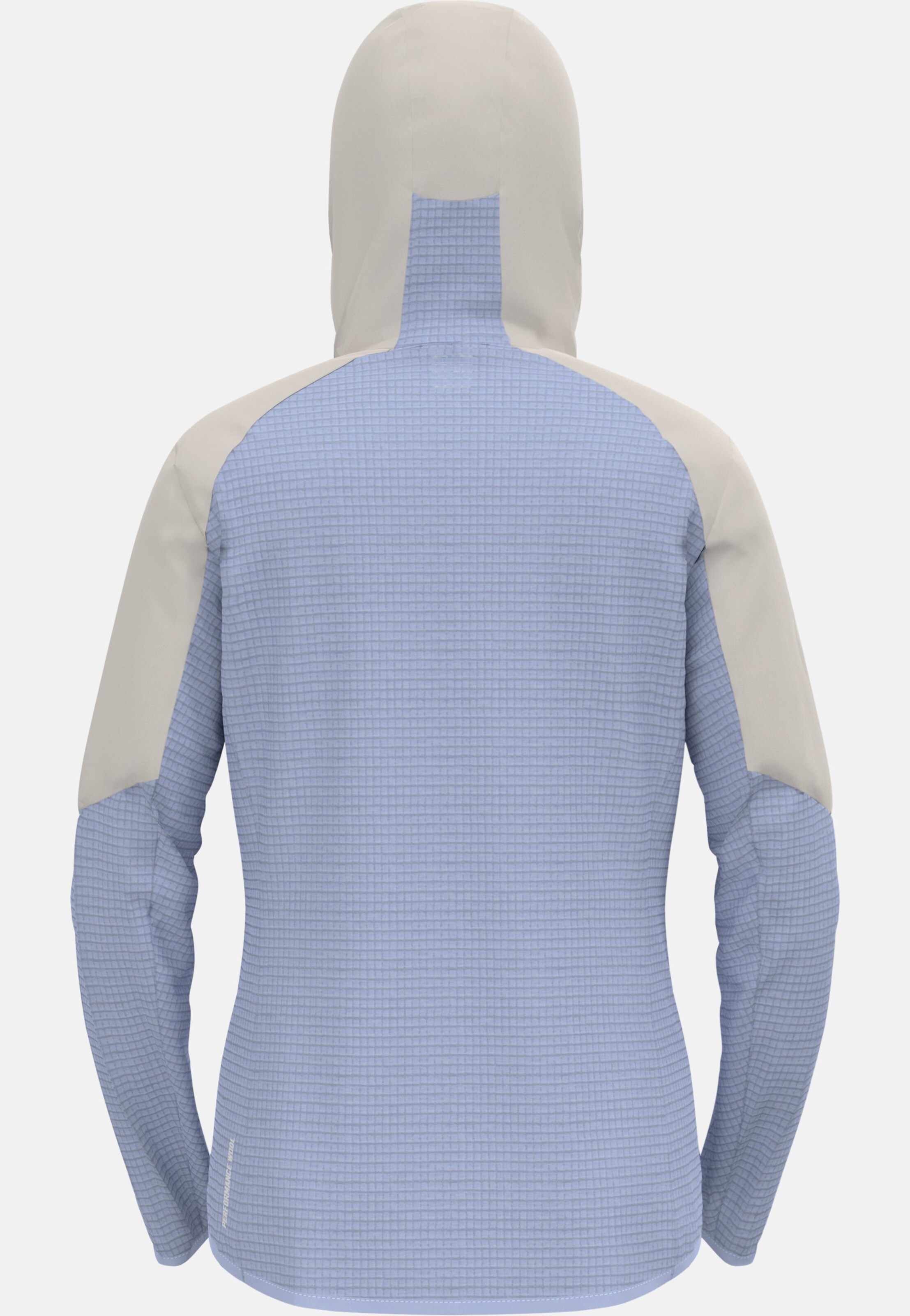 Isolierte Ascent Hybridjacke mit Wolle in silver cloud - Blue heron