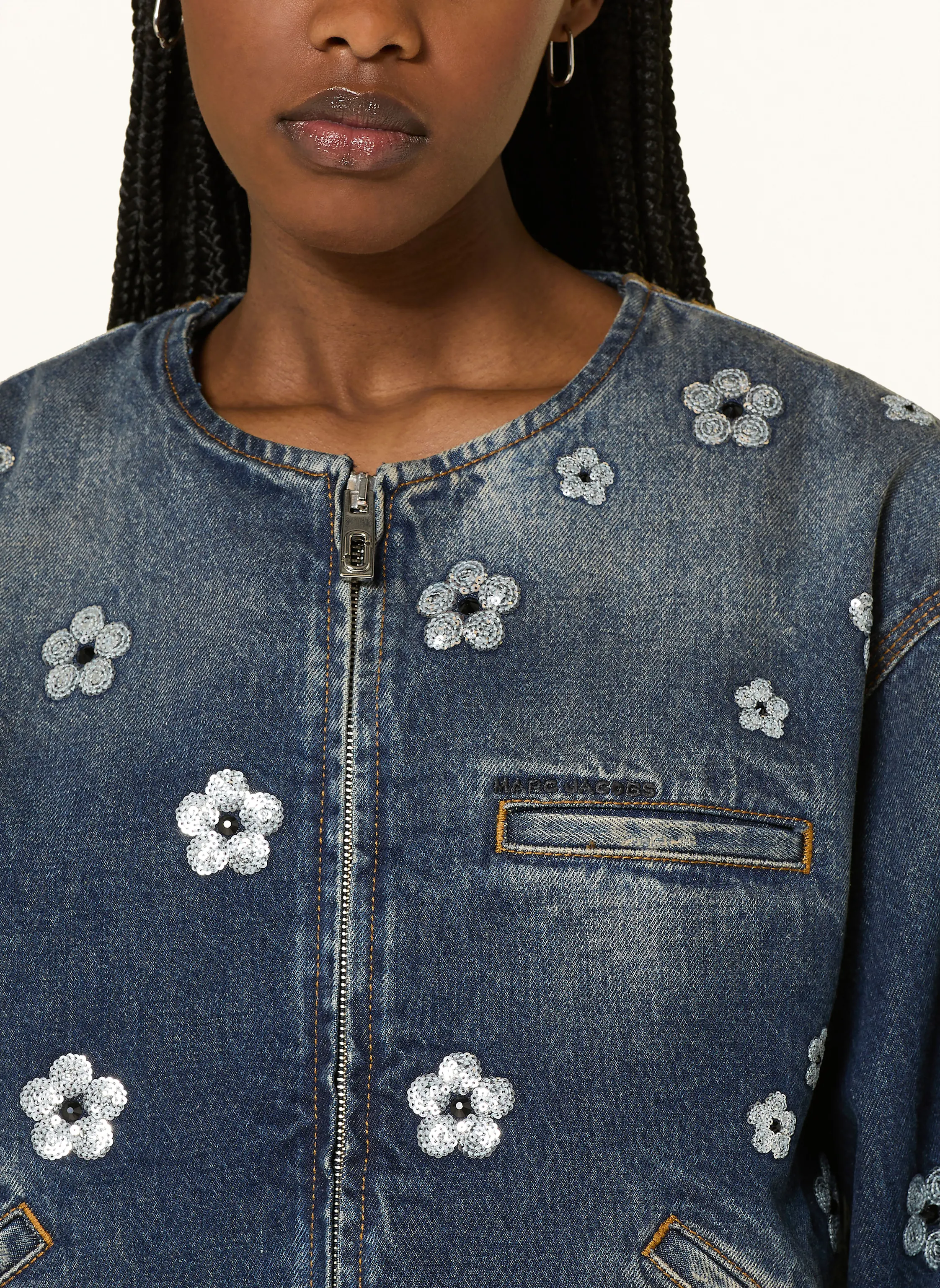 MARC JACOBS Jeansjacke mit Pailletten