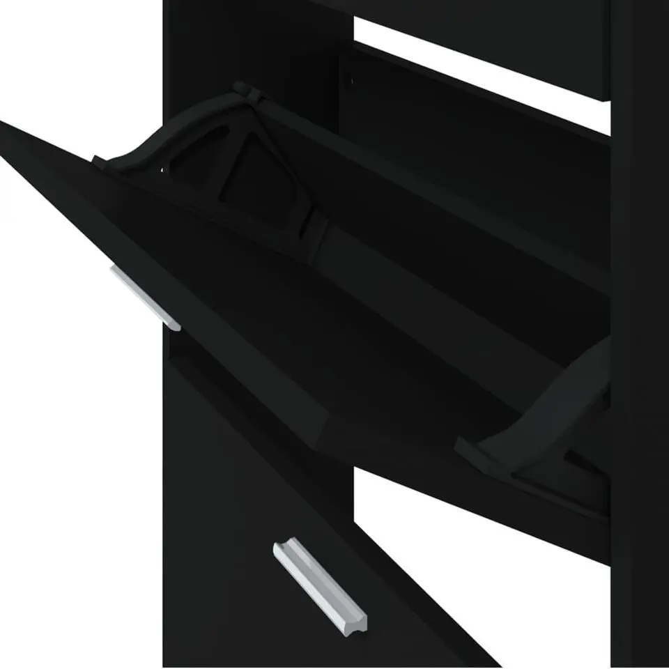 vidaXL - Schoenenrek - Zwart - Bewerkt hout