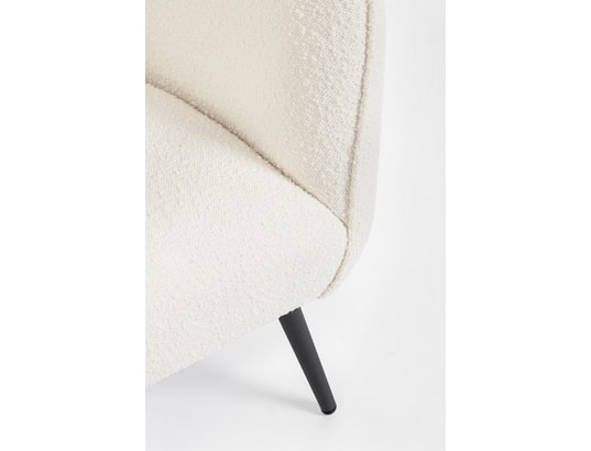 CONCEPT1 - Fauteuil tissu Avril blanc bouclé