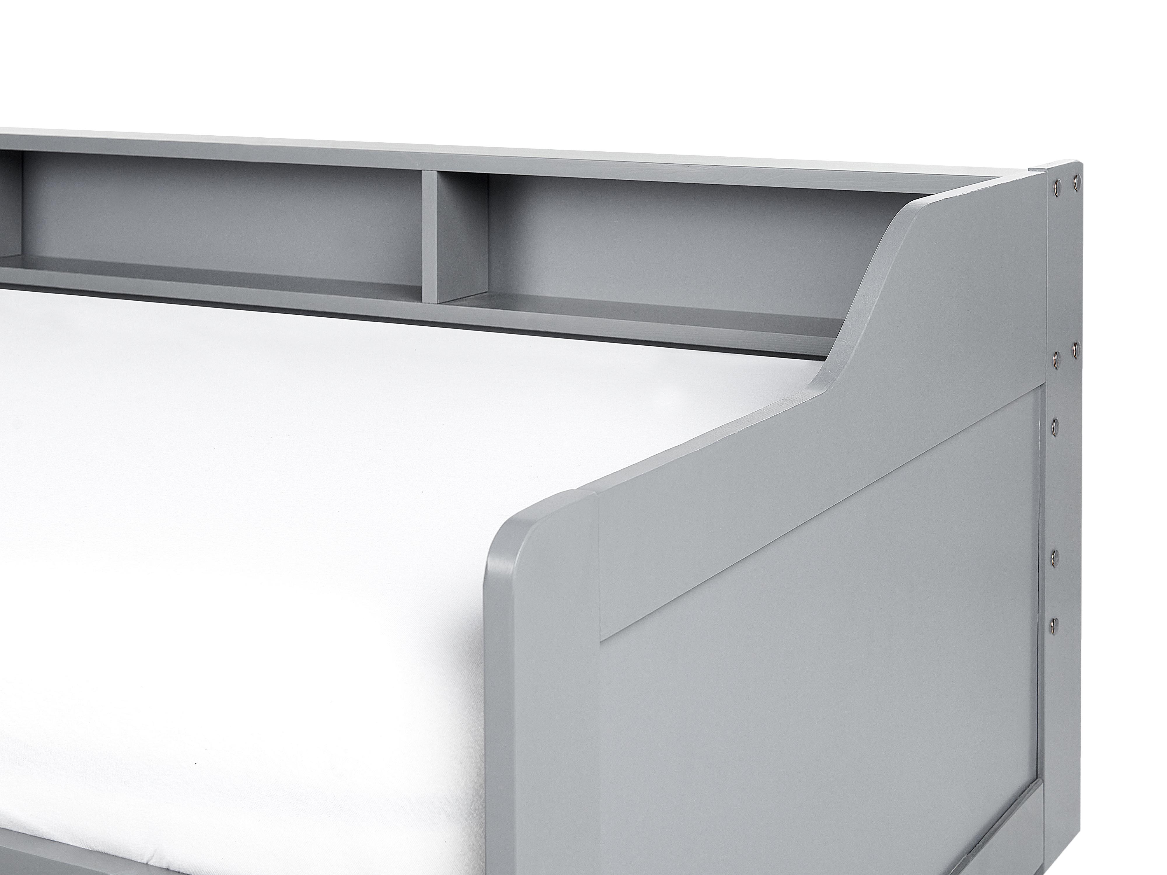 Onderschuifbed Dennenhout EDERN 90 x 200 cm Grijs