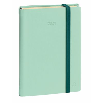 Agenda à élastique Silk President Prestige - 1 semaine sur 2 pages - 21 x 27 cm - vert - Quo Vadis