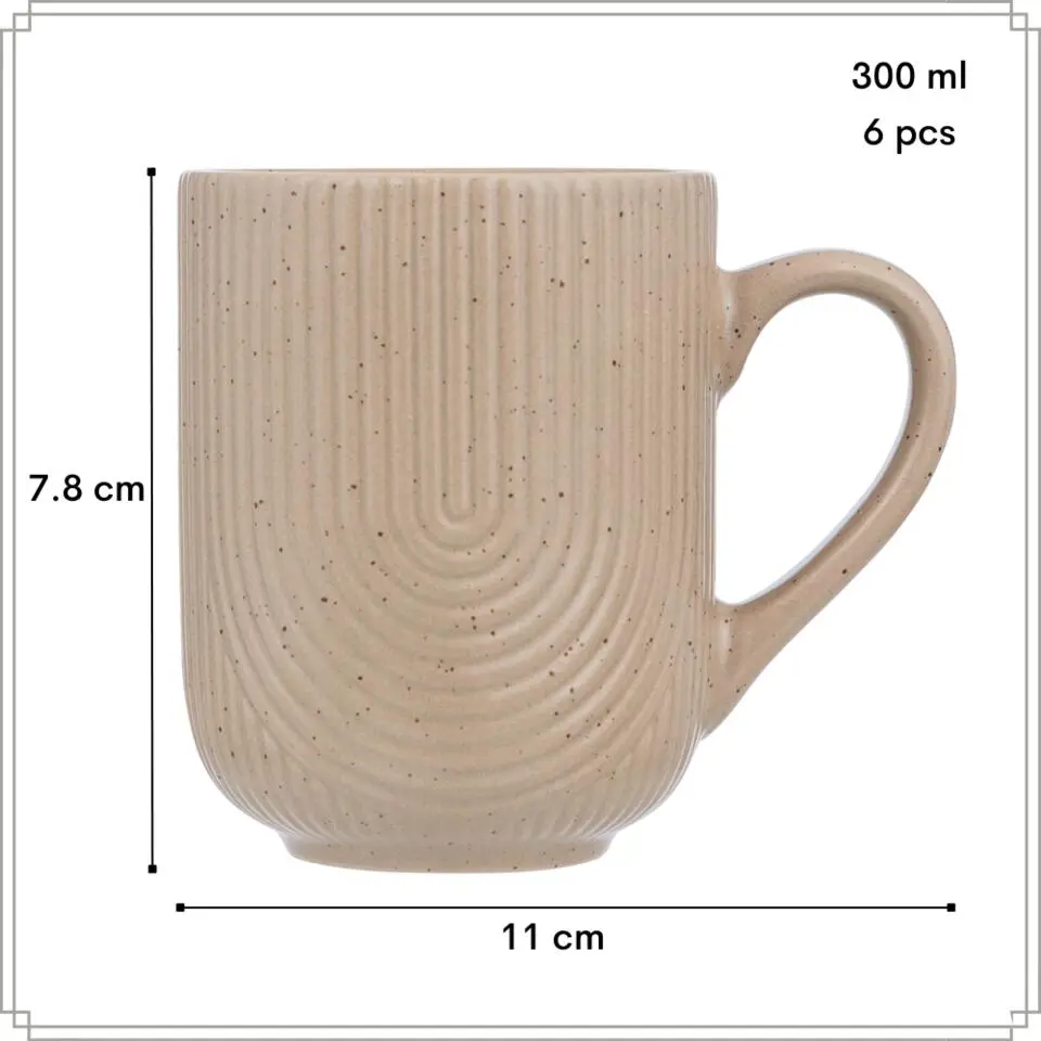 OTIX Koffiekopjes Met Oor Set van 6 Koffietassen Cappuccino Kop Theemok 300ML...