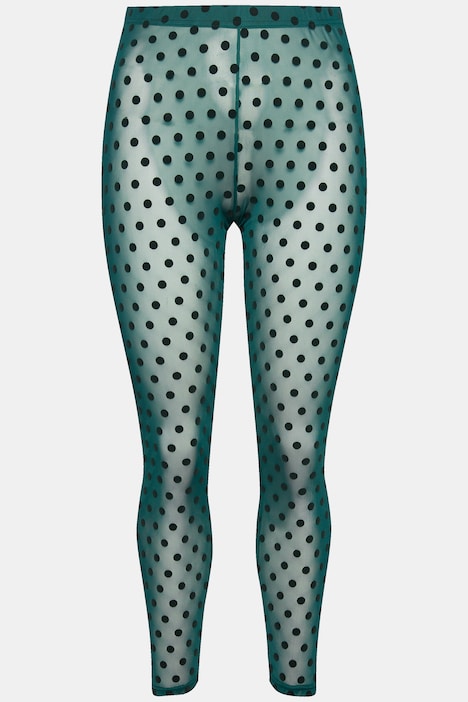Strumpf-Leggings, Mesh, Flock-Punkte