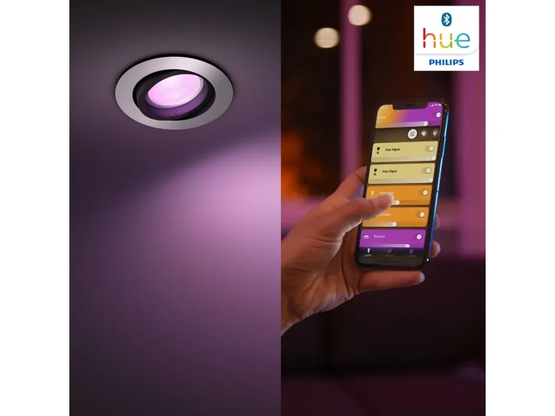 Philips Hue White Color Ambiance Centura Indbygningsspot Rund Aluminium - BT