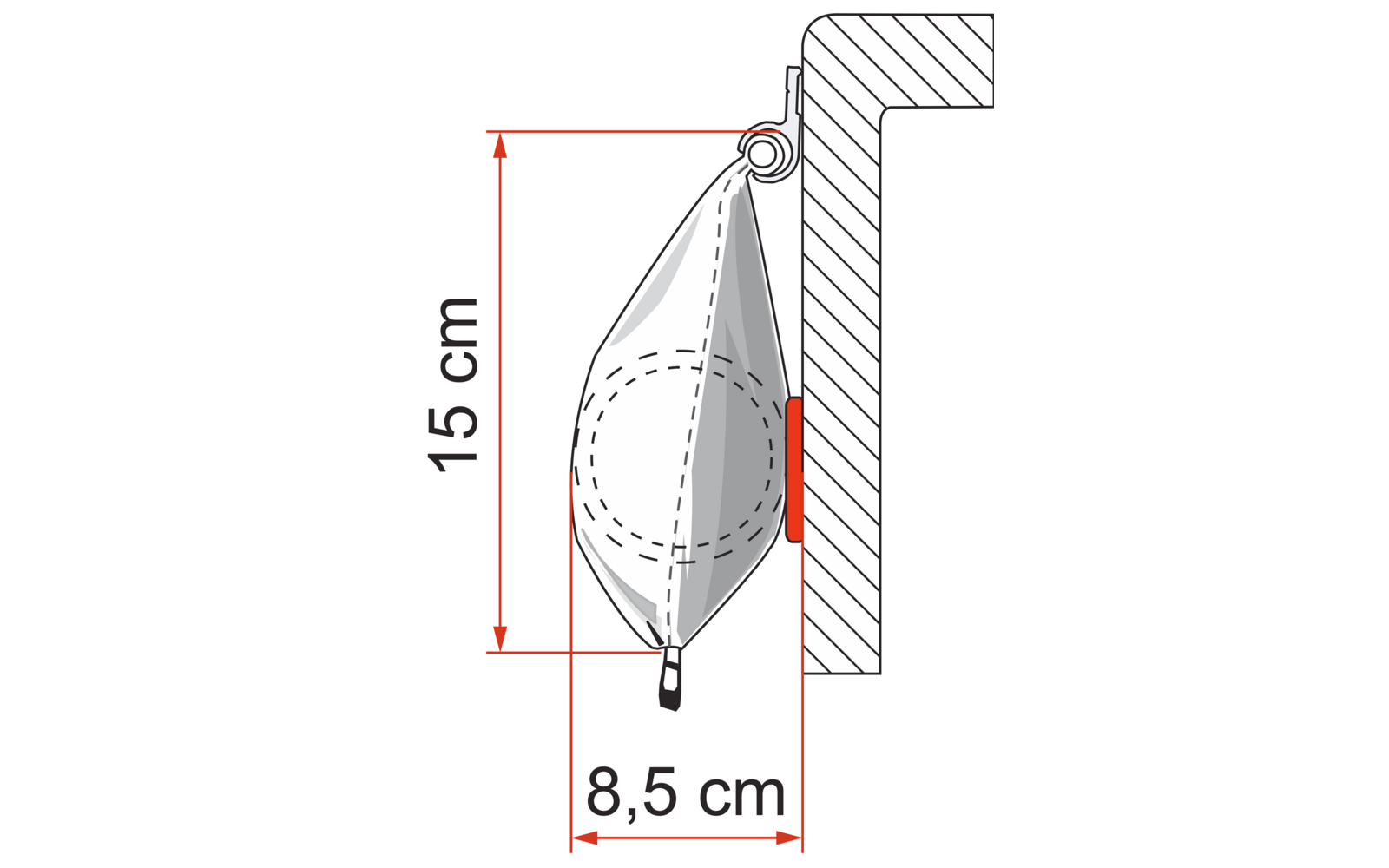 Fiamma Caravanstore XL 280 Sackmarkise Tuchfarbe Royal Grey 280 cm