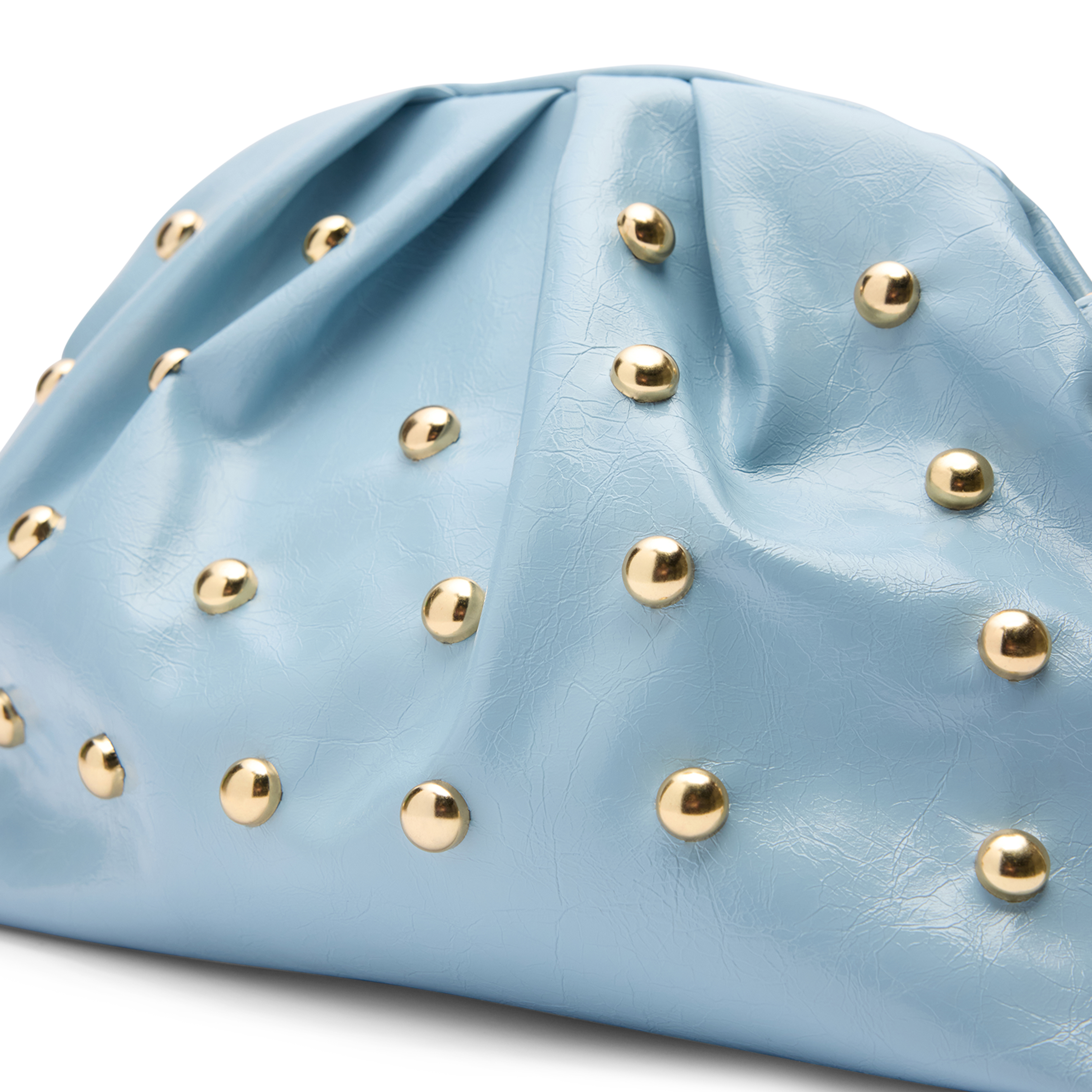 Lichtblauwe clutch met gouden studs