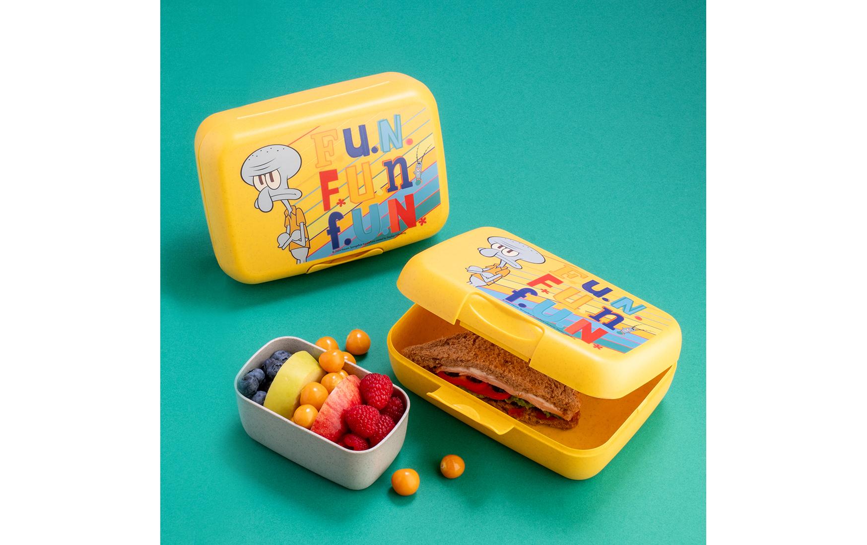 Lunchbox CANDY L SQUIDWARD honey yellowKinder-Brotdose mit Trennschale