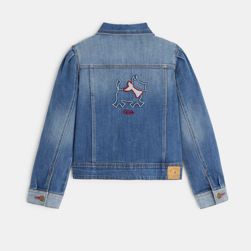 Veste denim brodée bleu fille Chipie