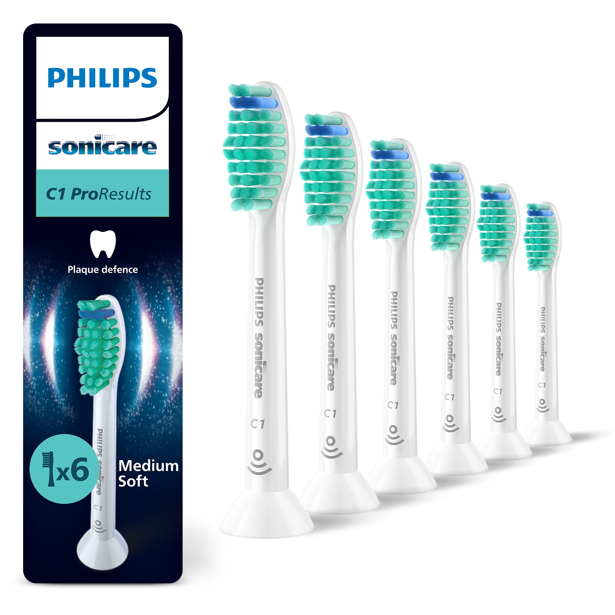 Philips Sonicare Aufsteckbürsten »C1 ProResults HX6016/87« aufsteckbar, mit Schalltechnologie, Standardgrösse