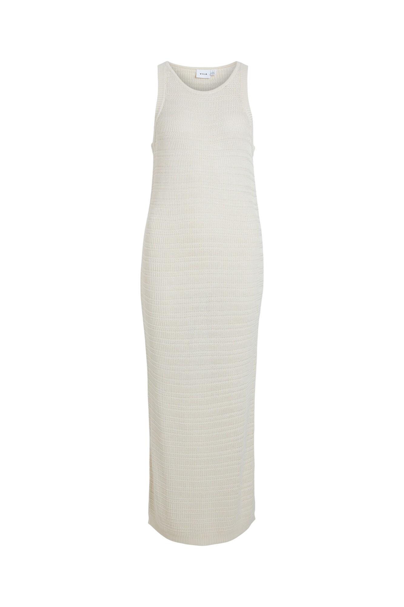 Vestido longo de malha sem mangas - Cinza
