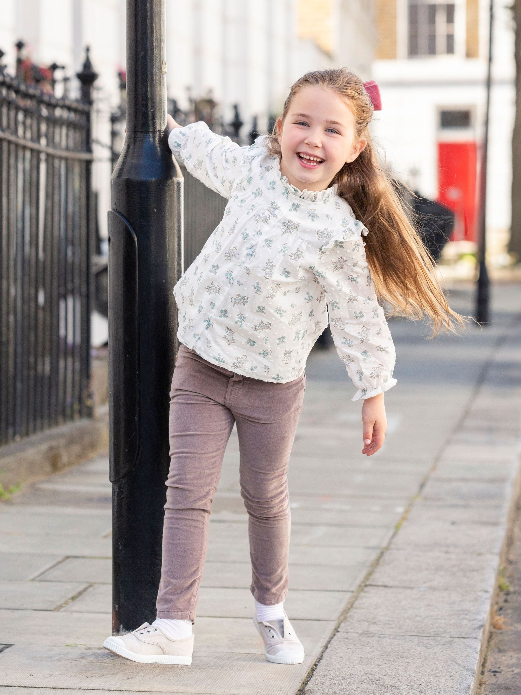 Trotters London blauwe Frida katoenen blouse