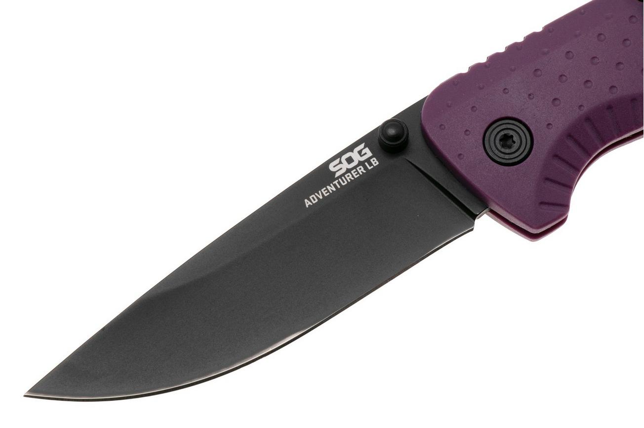 SOG Adventurer LB 13-11-04-43, Titanium Nitride 5CR15MOV, Dusk Purple GRN zakmes