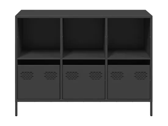 Buffet noir 101,5x39x73,5 cm acier laminé à froid