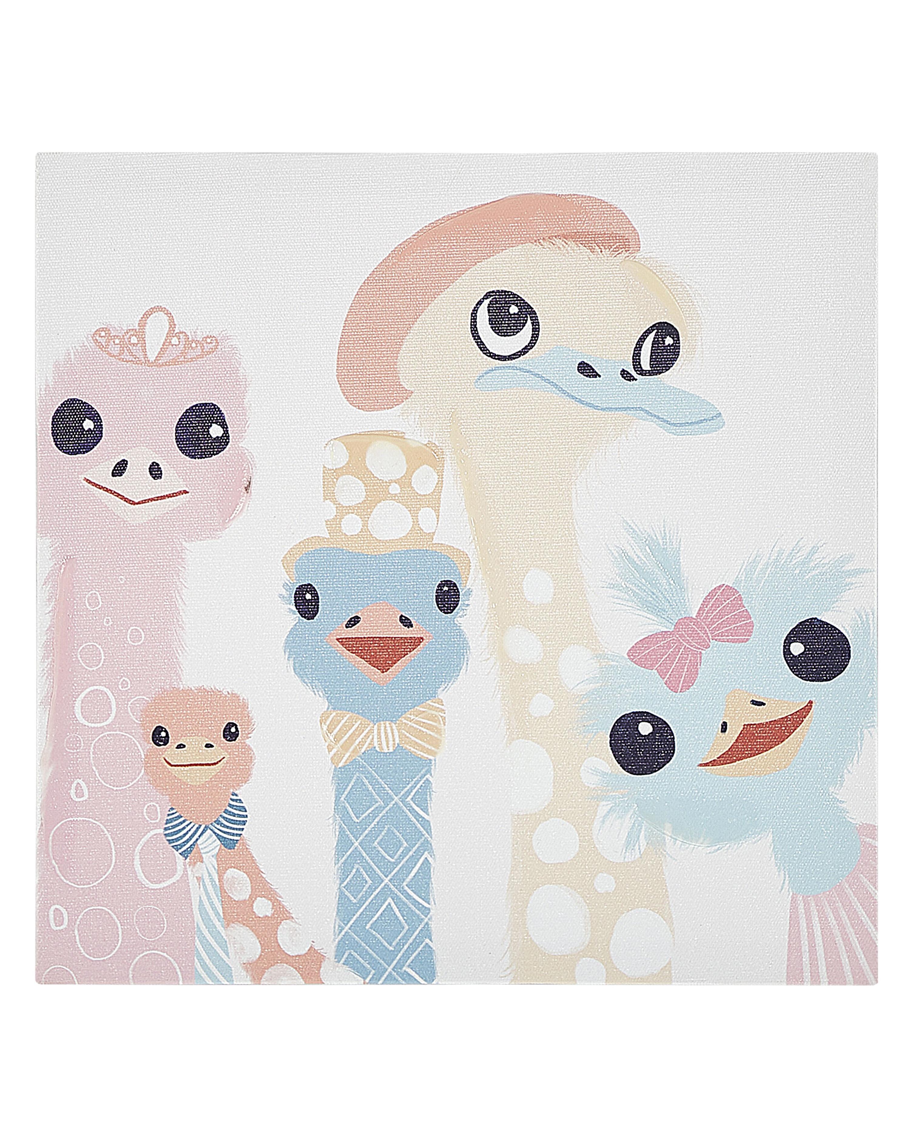 Set van 3 canvassen TILLIA Dieren motief 30 x 30 cm Meerkleurig