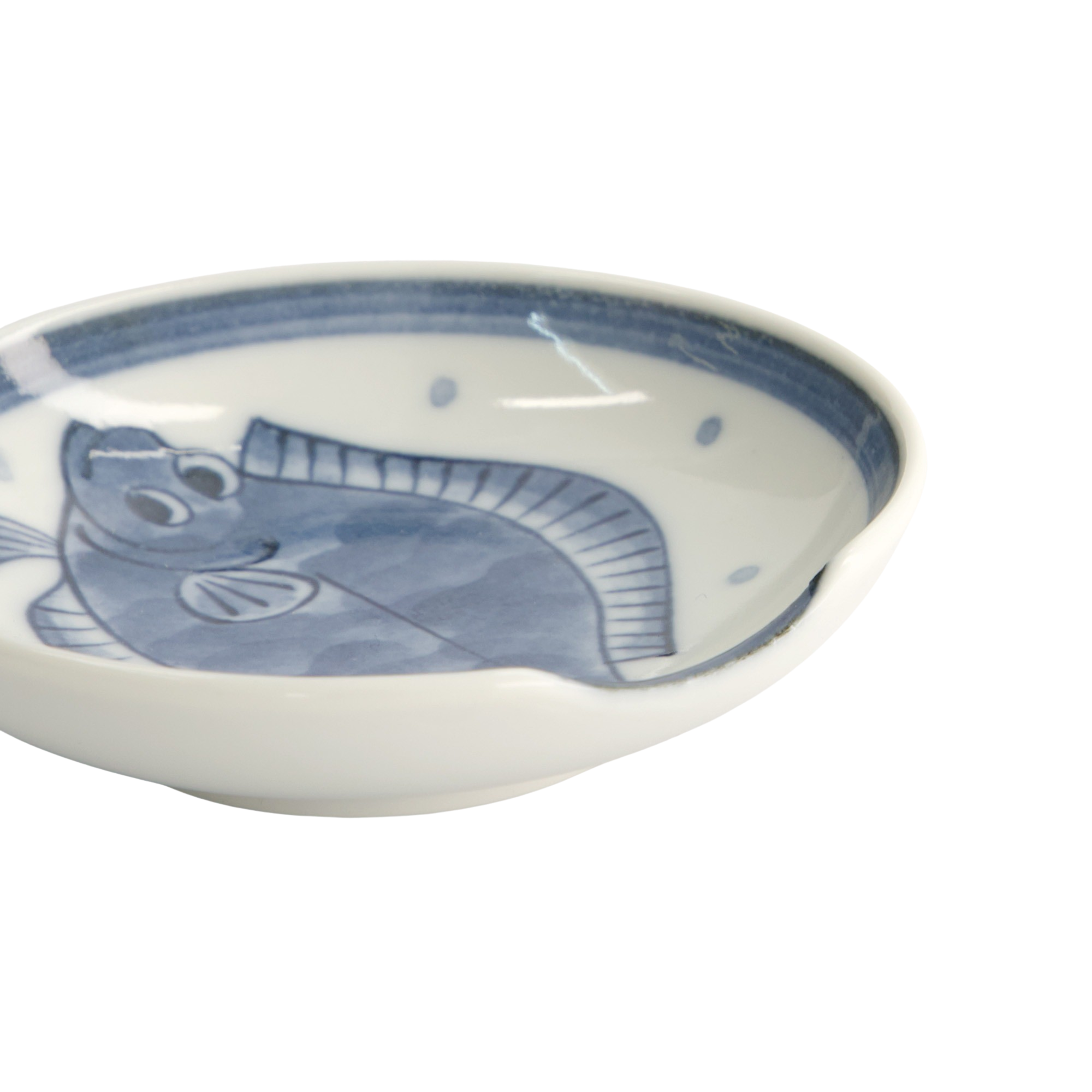 Tokyo Design Studio  Sole skål med spisepindeholder, blå/hvid - Ø9,4 cm.