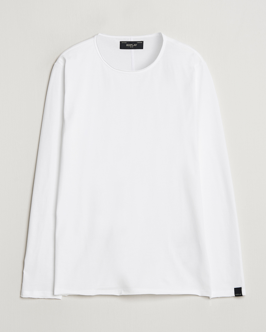 Replay Crew Neck Long Sleeve T-Shirt White