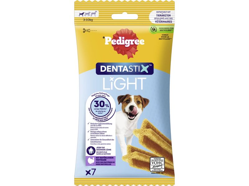 Pedigree Denta Light Singles 7-Pack Small 58 g Leichter Kauspass mit Luftkern