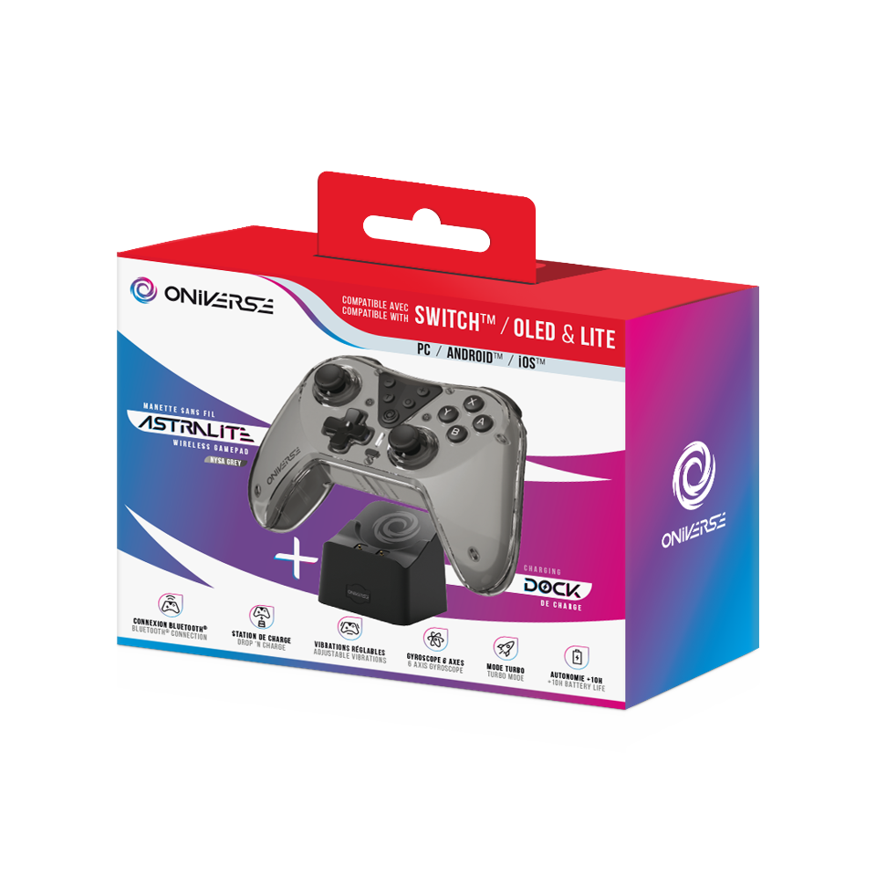 Nintendo Switch Oniverse Astralite Controller Wireless Smoked Black inkl. Charging Station